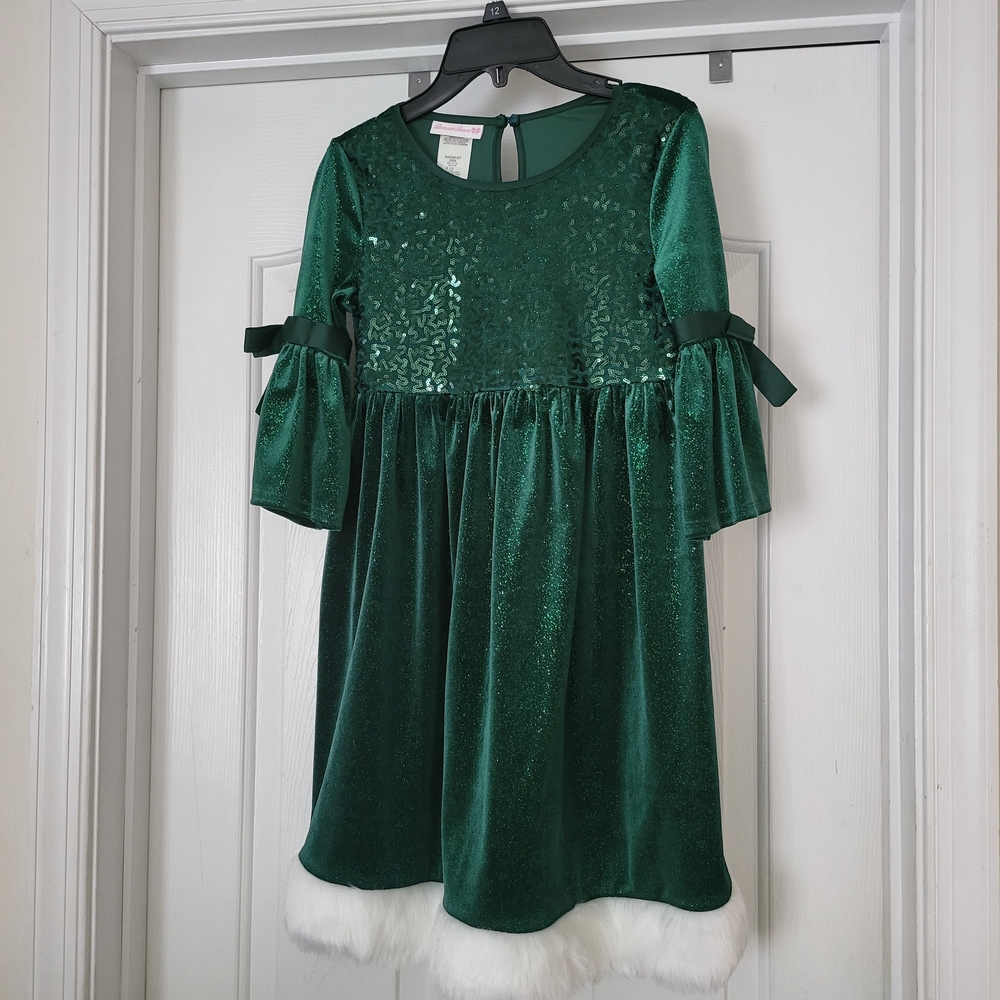 Bonnie Jean Santa Bell Dress Girls Size 12